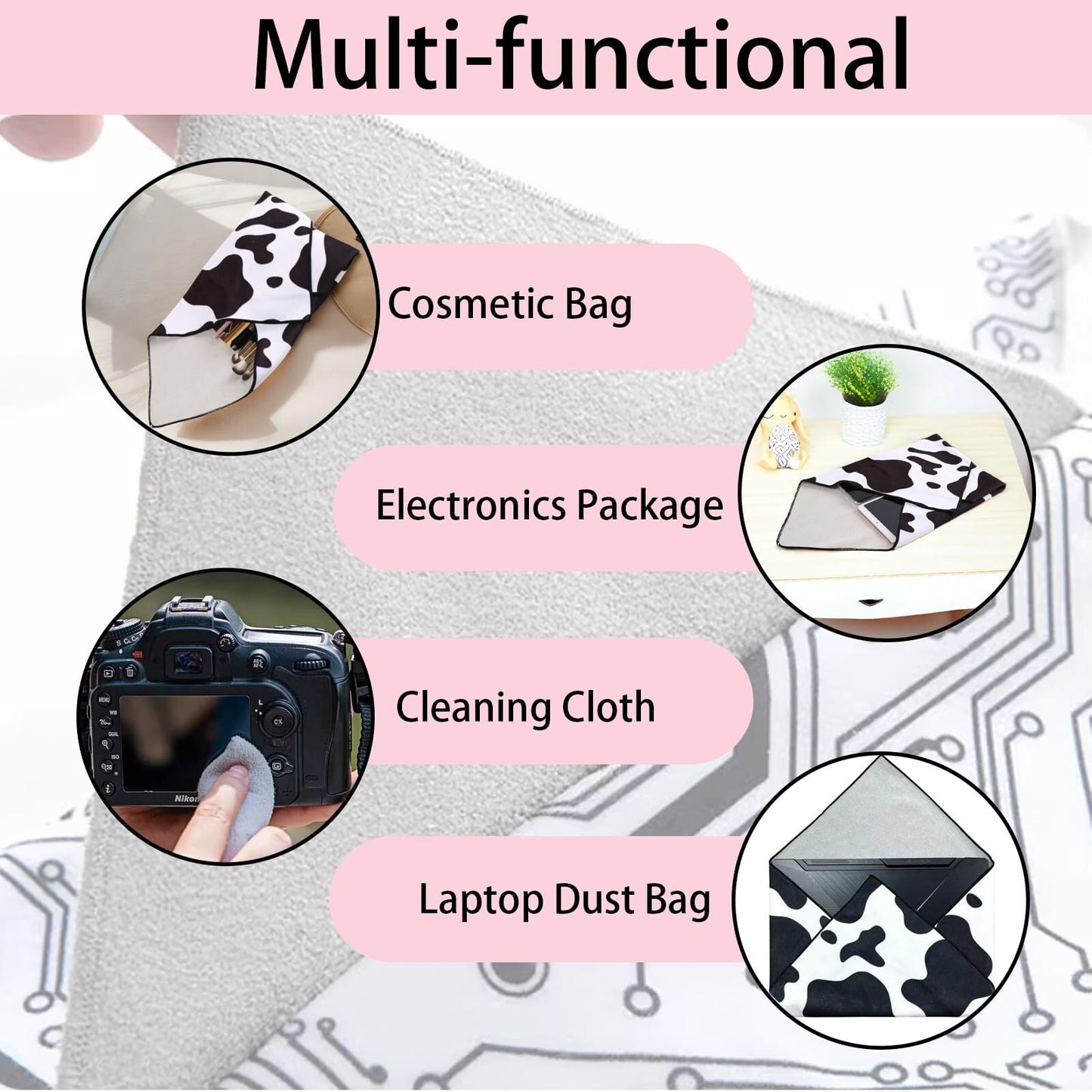 Self-Adhesive Magic Cloth Makeup Bag Portable Cosmetic Bag for Travelling Mul...